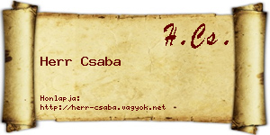 Herr Csaba névjegykártya